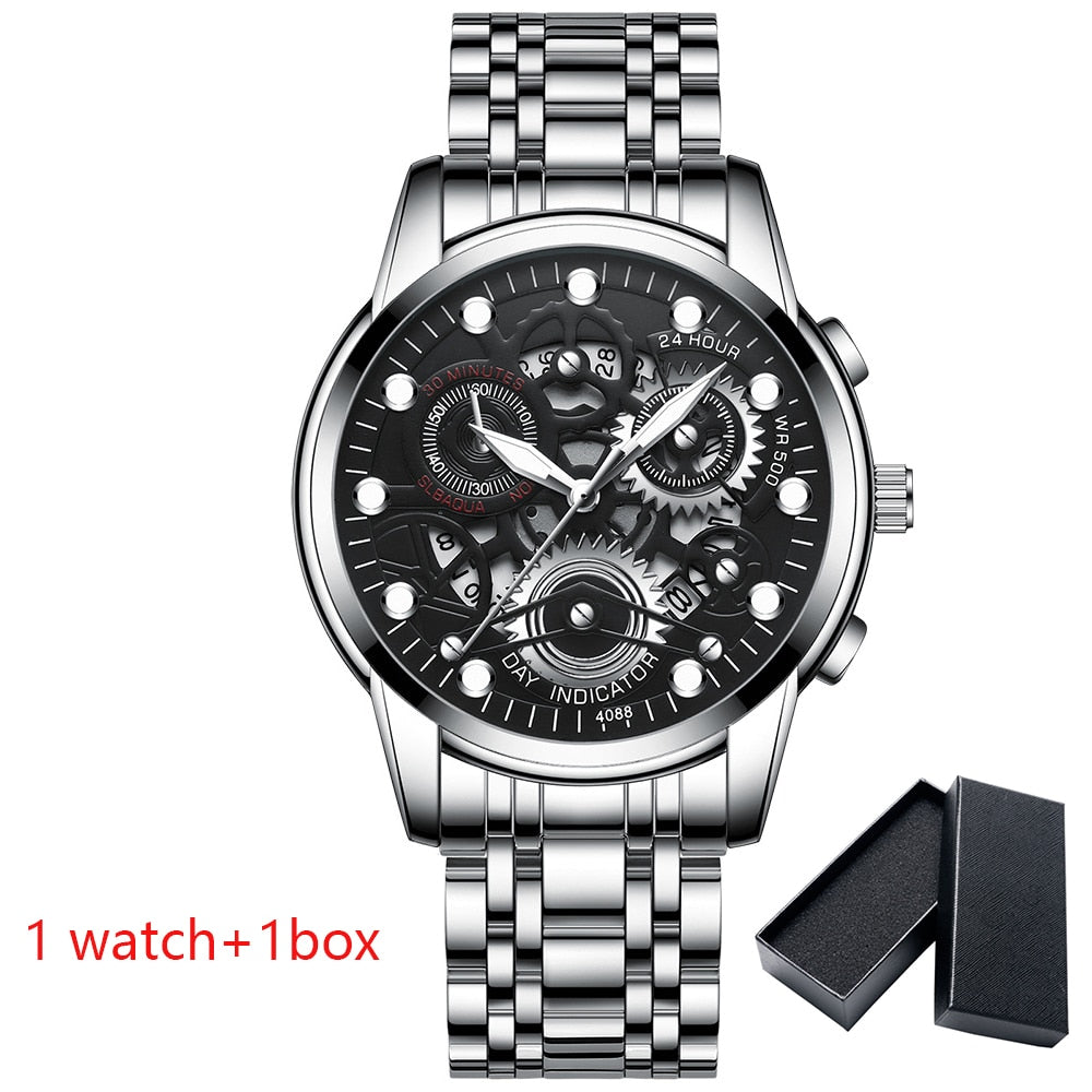 Watch Men Skeleton Automatic quartz Watch Gold Skeleton Vintage Man Watchwrist watches for men