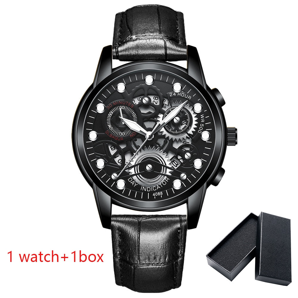 Watch Men Skeleton Automatic quartz Watch Gold Skeleton Vintage Man Watchwrist watches for men