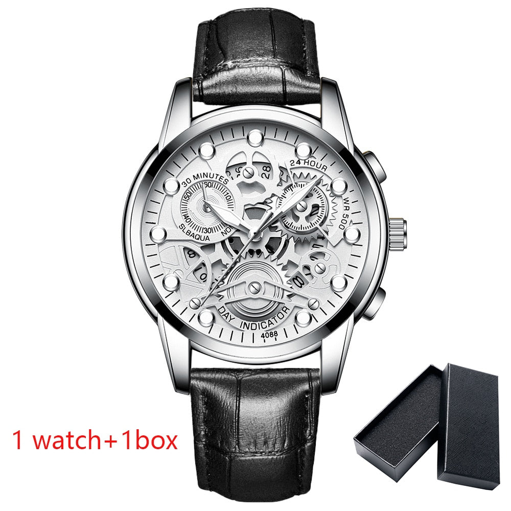 Watch Men Skeleton Automatic quartz Watch Gold Skeleton Vintage Man Watchwrist watches for men