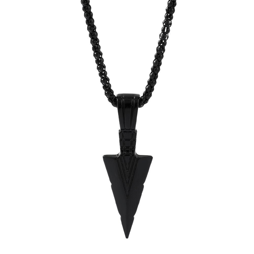 Trendy Arrow Triangle Men Pendant Necklace Stainless Stell Box Chain Necklace For Men Jewelry Gift