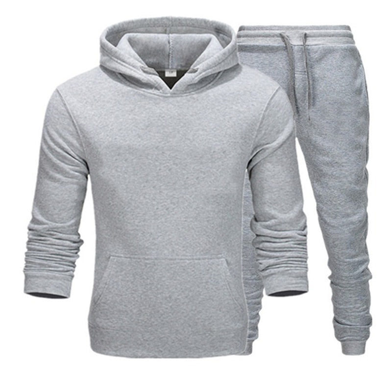 Newest Autumn and Winter Long Sleeve Sports Leisure Fashion Hooded Men's Clothing Solid Color Drawstring Sweater Men's Tracksuit