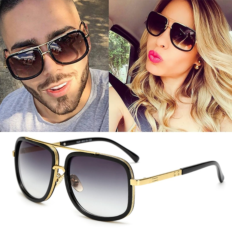 HOT! Oversized Men Women Sunglasses Men Luxury Brand Women Sun Glasses Square Male Gafas de sol Female sunglasses for Men 1828