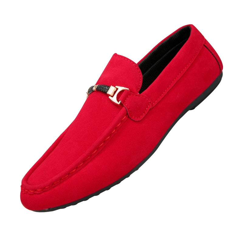 Designer Men Loafers Zapatos De Hombre Slip-On Leather Shoes Casual Male Shoes Adult Red Driving Moccasin Soft Non-slip Loafers