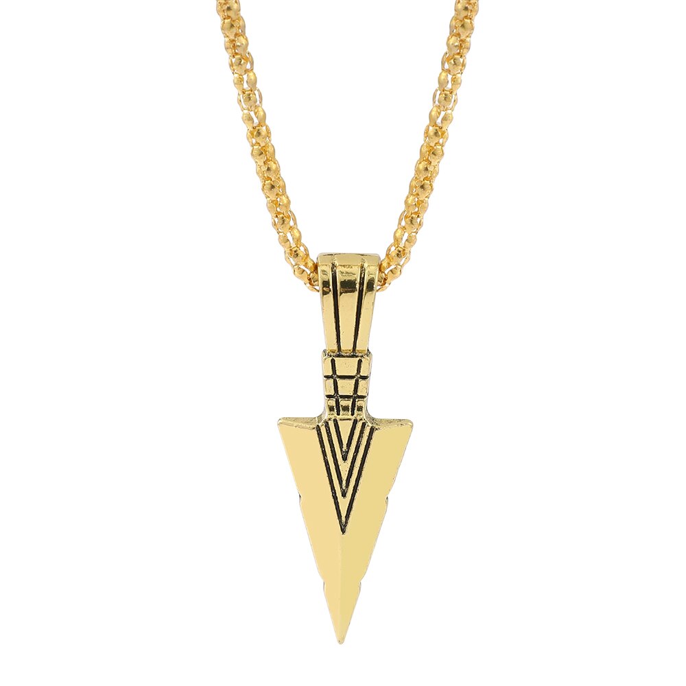 Trendy Arrow Triangle Men Pendant Necklace Stainless Stell Box Chain Necklace For Men Jewelry Gift