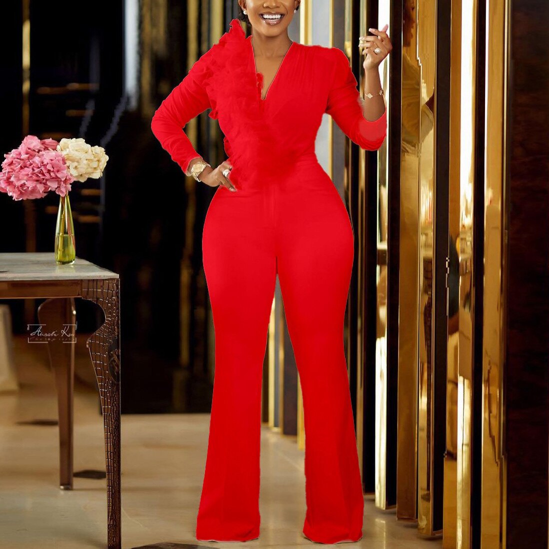 Jumpsuits For Women 2022 Elegant African White Full Sleeve Bodycon High Waist Fashion Evening Night Party Dinner Rompers Clothes