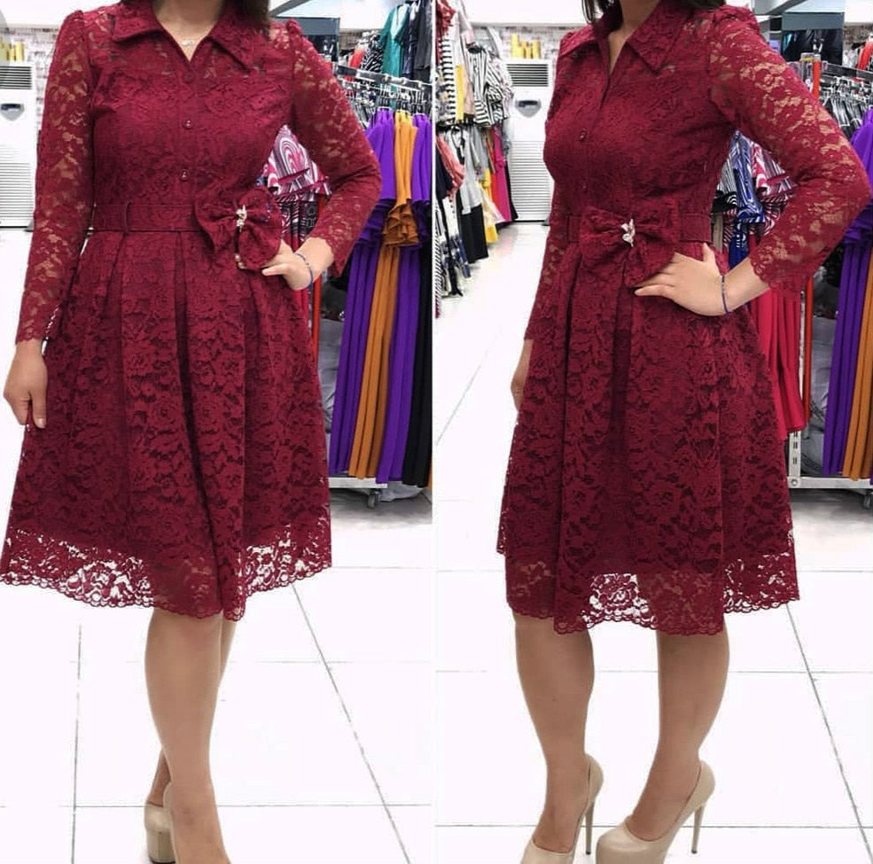 Elegant Plus Size Lace Dress for Women