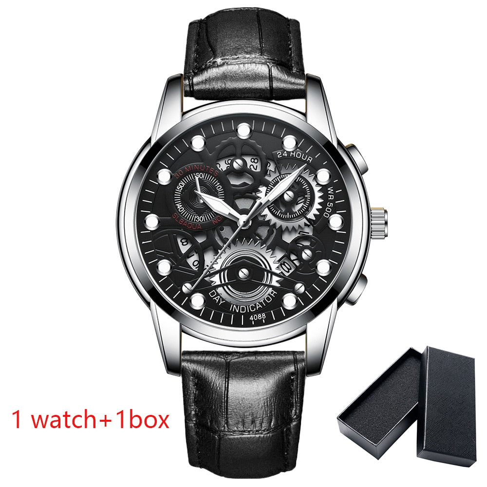 Watch Men Skeleton Automatic quartz Watch Gold Skeleton Vintage Man Watchwrist watches for men