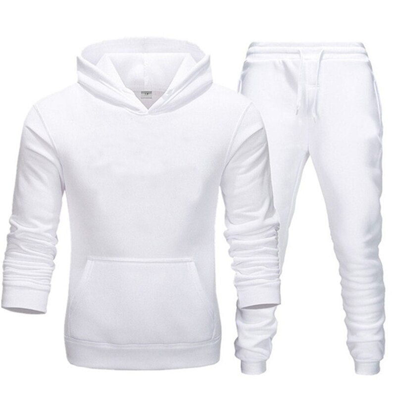 Newest Autumn and Winter Long Sleeve Sports Leisure Fashion Hooded Men's Clothing Solid Color Drawstring Sweater Men's Tracksuit