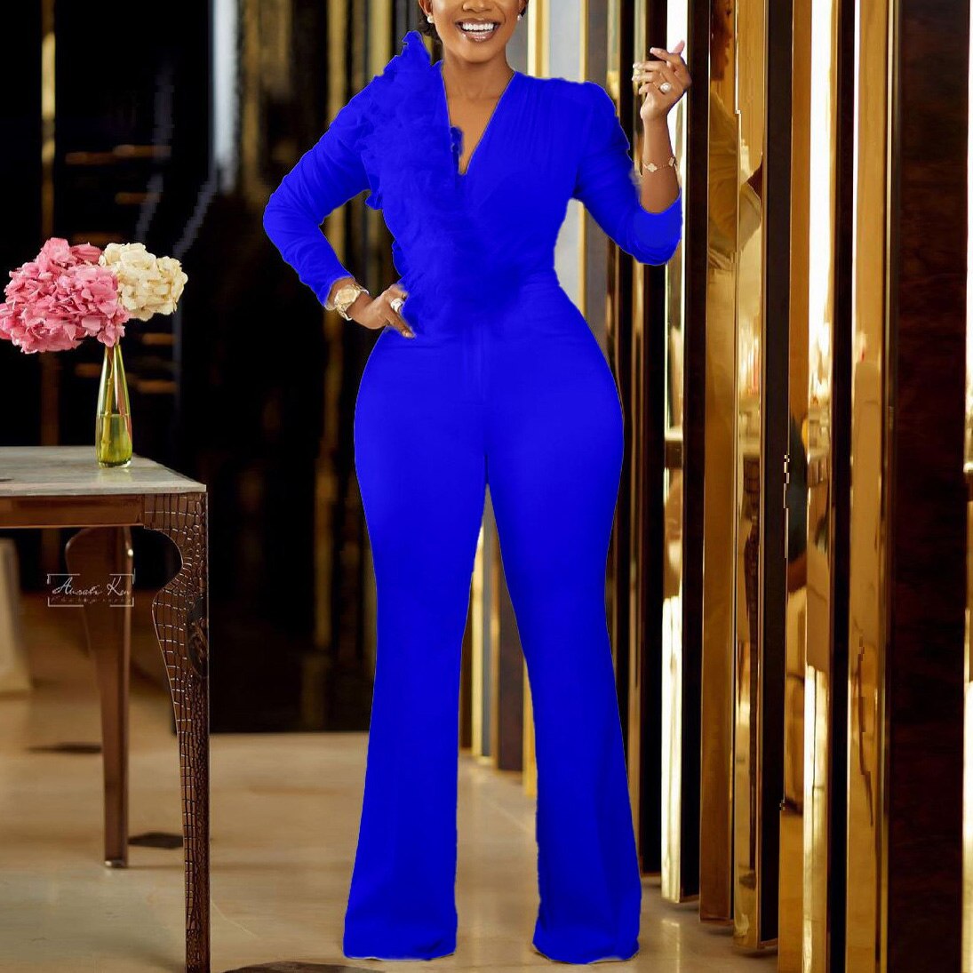 Jumpsuits For Women 2022 Elegant African White Full Sleeve Bodycon High Waist Fashion Evening Night Party Dinner Rompers Clothes