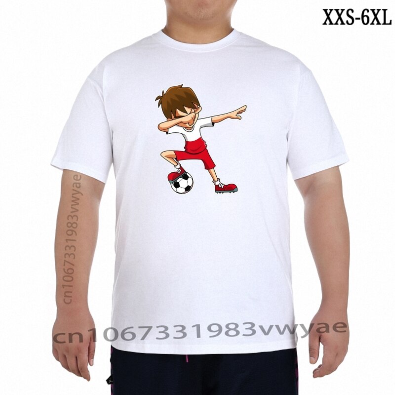 2023 New Fashion Low Price Round Neck Men Tees Dabbing Soccerer Boy Jersey Shirt, Poland Flag  Fitted T Shirts