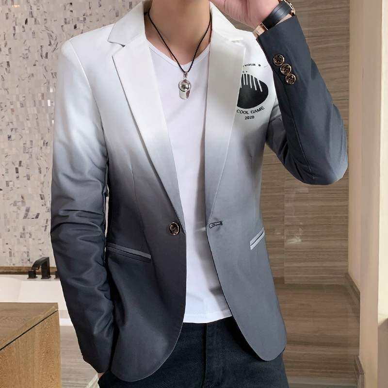 Men Blazer 2022 Spring New Colorblock Plaid Blazer Men Slim Casual Man Blazers Wedding Business Party Clothing Dress Men Coats