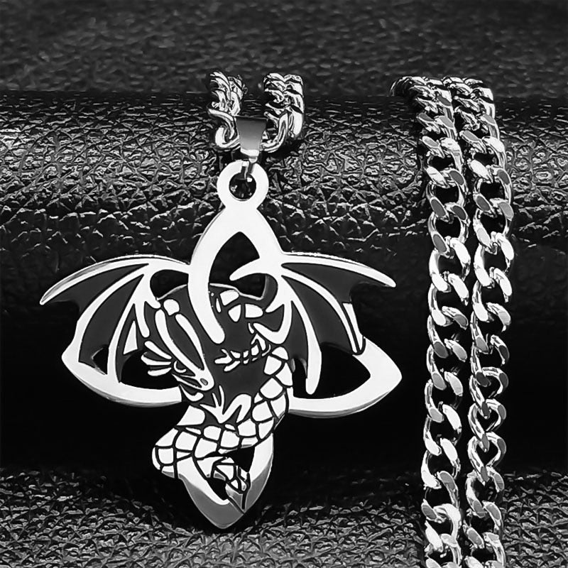 Viking Witch Celtic Knot Pendant Necklace Stainless Steel Men Chain Odin Gothic Necklace Protection Amulet Jewelry nudo de bruj