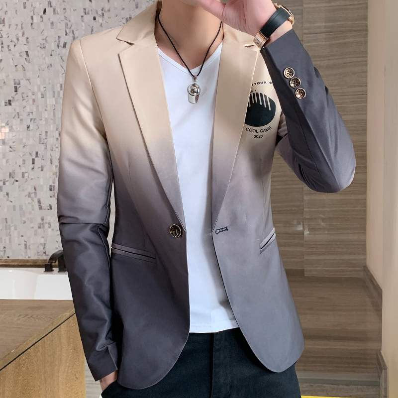 Men Blazer 2022 Spring New Colorblock Plaid Blazer Men Slim Casual Man Blazers Wedding Business Party Clothing Dress Men Coats