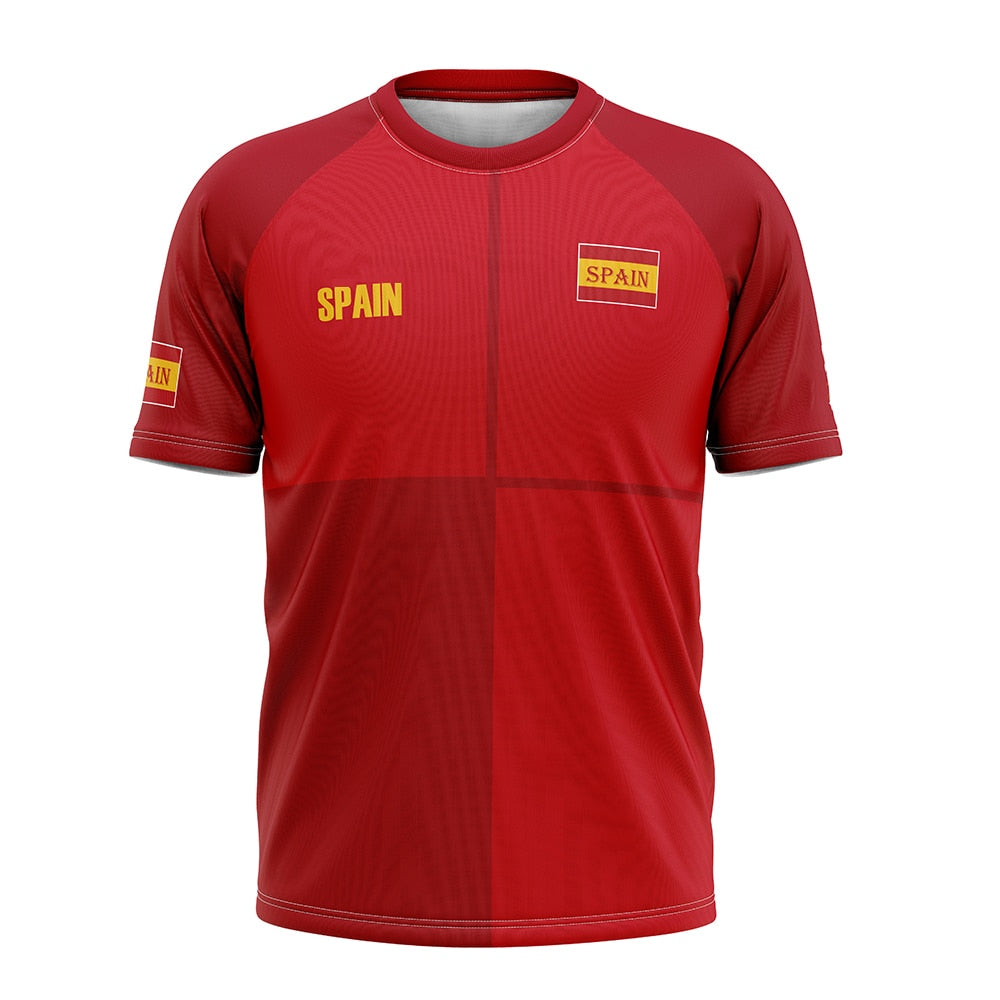 Football Shirt 2022 2023 Diy Soccer T-shirt Man Spain Oversized Football Shirts 22/23 National Team Customized Fan Uniform