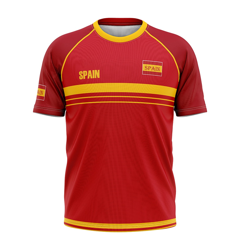 Football Shirt 2022 2023 Diy Soccer T-shirt Man Spain Oversized Football Shirts 22/23 National Team Customized Fan Uniform