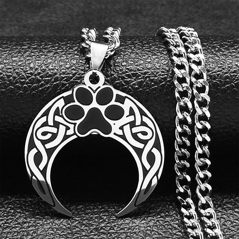 Viking Witch Celtic Knot Pendant Necklace Stainless Steel Men Chain Odin Gothic Necklace Protection Amulet Jewelry nudo de bruj