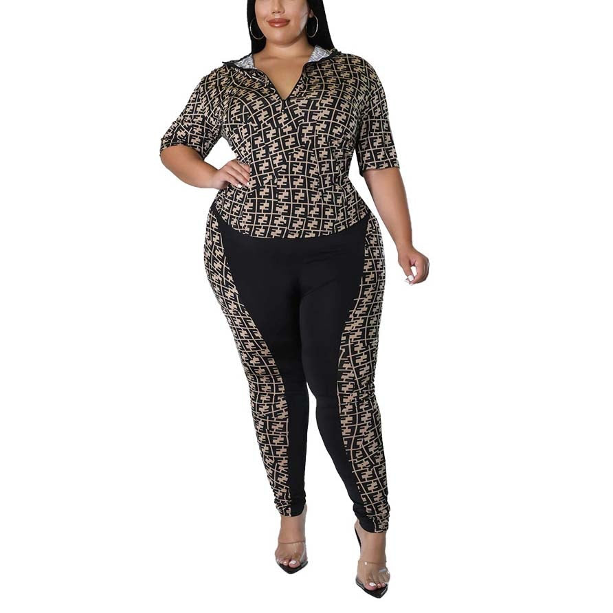 Pants Sets for Plus Size Women 2022 Geometric Printed Blouse &amp; Long Trousers Fashion Skinny Two Pieces Matching Sets Clothes New