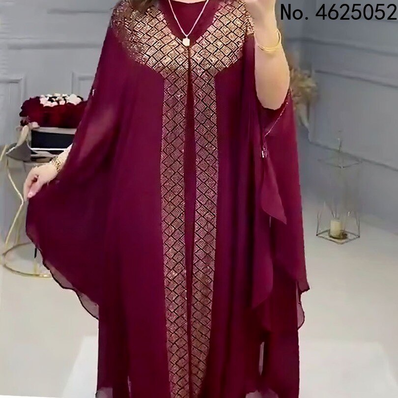 African Dresses for Women 2 Piece Sets Dashiki African Clothing Robe African Femme Chiffon Evening Long Dress Africa Clothes