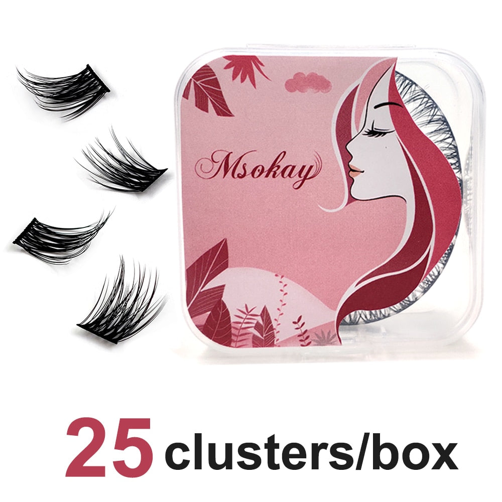 MSOKAY 25 Pcs/Case Newest DIY Cluster Eyelashes D Curl Volume Segmented Premade Fans Russian Thick Lash Extension Supplier