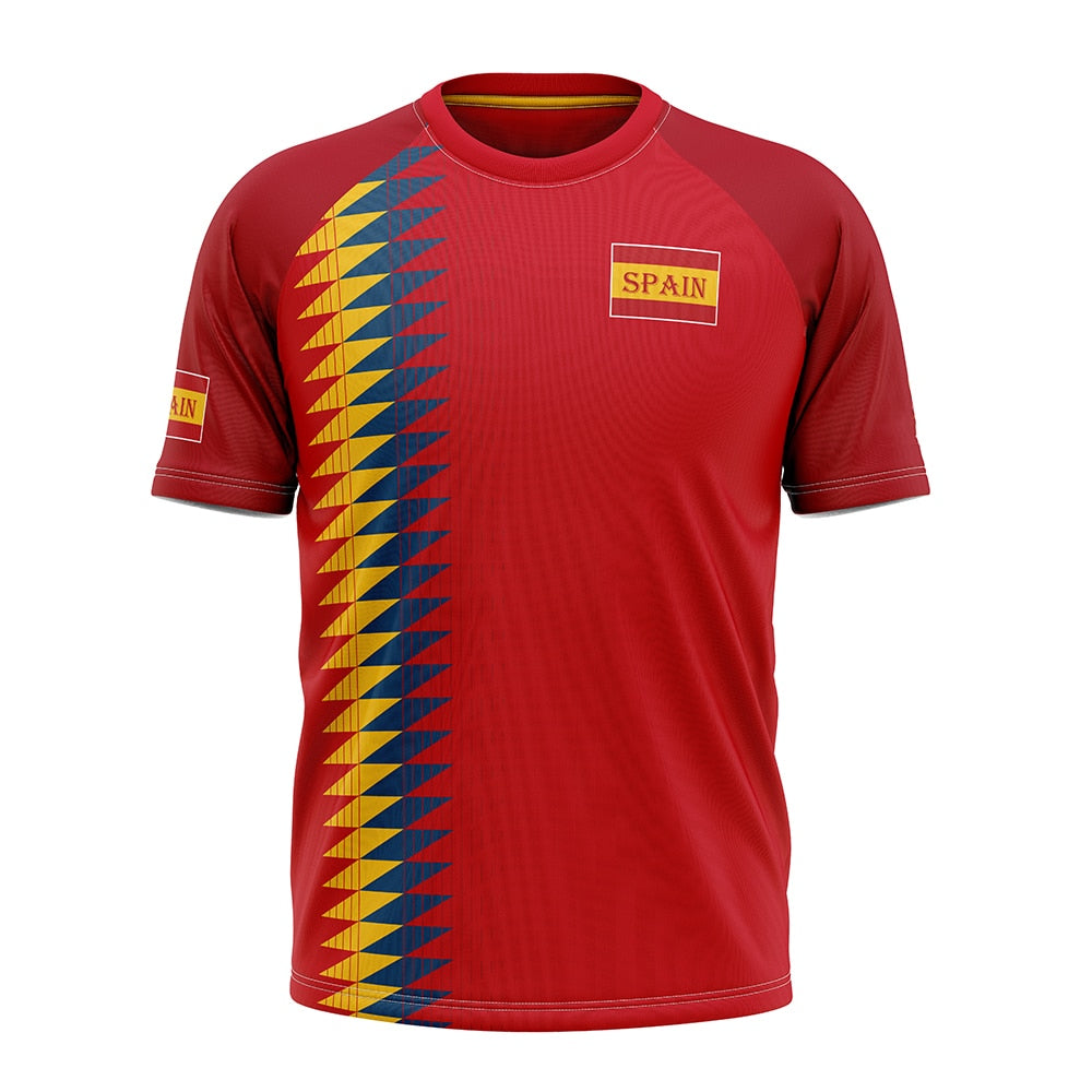 Football Shirt 2022 2023 Diy Soccer T-shirt Man Spain Oversized Football Shirts 22/23 National Team Customized Fan Uniform